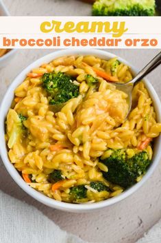 this creamy broccoli cheddar orzo is the perfect side dish for any meal