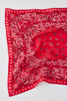 Cherry Print Bandana | Urban Outfitters Casual Silk Scarf With Bandana Print For Summer, Summer Paisley Print Bandana, Spring Bandana Print Silk Scarf, Casual Patterned Bandana For Festivals, Summer Festival Paisley Print Bandana, Trendy Bandana Print Silk Scarf For Spring, Casual Bandana Print Silk Scarf For Spring, Casual Paisley Print Patterned Bandana, Patterned Casual Bandana For Festival