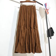 2024 New Vintage Solid Women's Pleated Mi-long Skirts Spring Summer High Waist Korean Casual Umbrella Skirts Female SPECIFICATIONS Material: POLYESTER Style: vintage Fabric Type: blended Waistline: empire Fit Type: LOOSE FIT Silhouette: Pleated Dresses Length: Mid-Calf Size Chart Length(cm) Waist(cm) Hip(cm) ONE SIZE 78 62-100 --Tips -- 1. Please measure your waist size and hip size then compare with our size chart so that you can make a right choice. 2. Please strictly follow the size chart to select the size. Do not select directly according to your habits. 3. Still not sure about size?Please chat with us or message us,We'd love to advisebased on your measurements of bust, waist and hip. 4.The size may have 2-3cm differs due to manual measurement. Please note when you measure. [New In 20 Pleated Dresses, Bold Dresses, Umbrella Skirt, Korean Casual, Long Skirts, Winter Wear, Pleated Dress, New Vintage, Waist Size