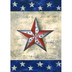 a painting of an american flag with a star in the center and stars on it