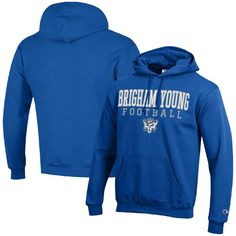 Stay heated up on BYU Cougars game day in this Football Stack hoodie. Made by Champion, it features team graphics printed on a blend of soft, durable fabrics. An adjustable hood and pouch pocket provide additional coverage when you wear this BYU Cougars pullover. Byu Cougars, Air Force Academy, On Air, Game Day, Pocket Pouch, Air Force, Pullover Hoodie, Force, Pouch