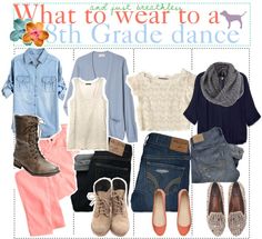 "What to wear to a 8th Grade dance !" by teenage-to-teenage-tips-xo ❤ liked on Polyvore Dance Outfit Ideas, 8th Grade Dance, Kids Online Shopping, Dance Outfit, School Dance, Cute Outfits For School, School Looks