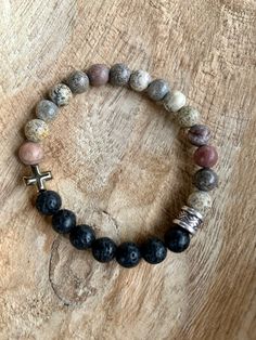 "The Luchenbach Collection Introducing a new masculine and stylish collection for men and boys with agate stones, lava rock, wood beads, tiger eye, etc.  When your college boy asks you to make a bracelet you run with it and you name the collection what your late father called said college boy BEFORE he was born ❤️ This one's for you ol' Padna 🥰  All proceeds go to said college boy's college expenses 🤣 ol' Luchenbach ❤️ Natural jasper stone & lava rock bracelet ~ handmade jewelry ~ gift for men College Boy, Masculine Jewelry, College Expenses, Lava Rock Bracelet, Gold And Silver Bracelets, Lava Bracelet, Masculine Men, Diffuser Bracelets, Handmade Jewelry Gift