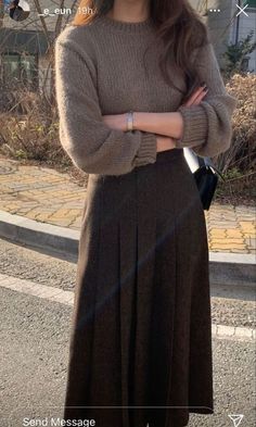 Korean winter outfit: brown aesthetic Korean Winter Outfits, Outfit Ideas Winter, Thanksgiving Outfit Ideas, Winter Outfits Aesthetic, Neue Outfits, Stil Inspiration, Modieuze Outfits