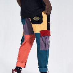 These Aelfric Eden "Back To 90's" Patchwork Color Block Corduroy Pants Are The Perfect Mix Of Funky And Functional. With A Retro Multi-Colored Patchwork Design Made Of Cozy Corduroy, You Can Wear Them All Day While Dancing, Skateboarding, Or Simply Living Your Best Life . Look Cool And Stay Comfyit's A Win-Win! The Main Components Include Knitted Fabrics With A Loose Fabric Structure, Soft Cotton Fabrics, And Lightweight Polypropylene. The Main Advantages Are High Activity, Multiple Storage, Eas Winter Cotton Jeans With Pockets, Cotton Hip Hop Jeans For Winter, Hip Hop Winter Cotton Jeans, Hip Hop Cotton Jeans For Winter, Winter Corduroy Pants For Streetwear, Retro Cargo Pants For Fall, 90s Style Cargo Pants With Pockets For Fall, Retro Fall Pants With Cargo Pockets, Cotton Pants For Streetwear