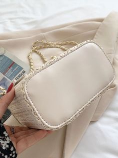 Bag For Love - Metal Decor Chain Straw Bag - Women Crossbody Product Description Color Beige Strap Type Chain Pattern Type Plain Style Fashionable Bag Size Small Quantity 1 piece Type Straw Bag Material Paper Size Chart INCH CM Size Bag Width Bag Height Bag Length Strap Length one-size 3.5 5.1 7.1 45.3 Size Bag Width Bag Height Bag Length Strap Length one-size 9 13 18 115 Similar Products h2 { text-align: center; } .red-box { width: 100%; display: flex; flex-direction: row; flex-wrap: wrap; just Trendy Cream Bag With Chain Strap, Beige Chain Strap Beach Bag, White Spring Bags With Chain Strap, Beige Chain Strap Shoulder Bag For Beach, Summer Beige Bag With Chain Strap, Beige Bag With Chain Strap For Summer, Beige Bags With Chain Strap For Summer, Summer Beige Shoulder Bag With Chain Strap, Beige Shoulder Bag With Chain Strap For Summer