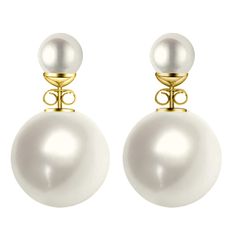 PRICES MAY VARY. 💎 DESIGNER EARRINGS : Double Sided Pearl Earrings are made with lightweight pearls which give you a stunning look. Size of smaller pearl 8mm and size of bigger pearl 16mm with a gold finish post & butterfly back. Select suitable style for yourself. 💎 STUNNING SHINE : Pearl Front Back Earrings earrings have a lustrous shine which give you a stunning look. Perfect for western wear, party wear making you look super sexy and attractive! 💎 COMFORTABLE TO WEAR : Pearl earrings are Double Sided Pearl Earrings, Double Pearl Earrings, Earrings Double, Front Back Earrings, Big Pearl, Sea Pearl, Mothers Day Gifts, South Sea Pearls, Trendy Jewelry