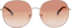 Gold Round Frame Sunglasses For Spring, Summer Round Metal Frame Sunglasses, Brown Round Sunglasses For Summer, Spring Gold Aviator Sunglasses With Gradient Lenses, Trendy Rose Gold Sunglasses For Summer, Rose Gold Trendy Sunglasses For Summer, Chic Rose Gold Sunglasses For Summer, Gold Cat Eye Sunglasses For Spring Beach, Rose Gold Sunglasses For Spring