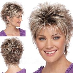 Blonde Short Curly Hair, Short Spiky Haircuts, Short Curly Hairstyles For Women, Silver Blonde Hair, Bob Haircut Curly, New Hair Do, Short Hairstyles Fine, Short Hair Images