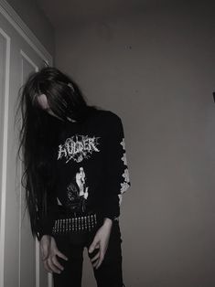 Black Metal Fashion, Metalhead Guy, Black Metal Art, Masc Outfits, Style Steal, Metal Fashion, Heavy Metal Bands, Long Hair Styles Men, Edgy Outfits