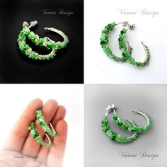 Rich and colorful half hoop earrings,made from Fine and sterling silver and adorned with beautiful green gemstones - tsavorite garnet, chrome diopside , peridot and prehnite . So vivid and beautiful :) These lovely earrings are perfect for everyday wear or for special occasion. 1,22 (31 mm) from top to bottom Thank you for visiting my shop! ===================== Comes in a gift box wit... Green Gemstone Hoop Earrings For Gift, Green Gemstone Hoop Earrings As Gift, Green Small Hoop Sterling Silver Jewelry, Green Gemstone Small Hoop Jewelry, Green Sterling Silver Small Hoop Jewelry, Modern Green Round Hoop Earrings, Green Hoop Jewelry With Matching Earrings, Green Sterling Silver Small Hoop Earrings, Modern Handmade Green Hoop Earrings