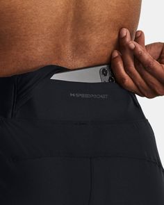 UA Microthread fabric dries faster, won't cling to you, won't chafe & stretches without absorbing sweat|Expandable center-back waistband pocket is water-resistant & keeps your phone secure, with no bouncing|Material wicks sweat & dries really fast|4-way stretch material moves better in every direction|Encased elastic waistband with internal drawcord|Secure, zip hand pockets|Ankle zips for a custom fit & easy on/off Functional Black Bottoms With Comfort Waistband, Black Functional Bottoms With Comfort Waistband, 4-way Stretch Gym Bottoms With Pockets, Functional Gym Bottoms With Hip Pockets, Stretch Black Bottoms With Functional Pockets, Midweight Workout Bottoms With Pockets, Black Stretch Bottoms With Functional Pockets, Under Armour Black Moisture-wicking Bottoms, Under Armour Bottoms With Pockets