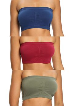 PRICES MAY VARY. Material: 92% Polyamide 8% Elastane Seamless strapless bandeau and very stretch. Front with lining, with removable pad. soft and comfortable, suitable for matching with dress, shirt, off shoulder styles. 7 colors available - - black, grey, nude, white, navy,wine red,green. 7 sizes available - - XS, S, M, L,XL, 2XL, 3XL Care Instruction: Machine Wash Cold, Gentle Cycle, Line Dry ,Do Not Bleach, Do Not Iron. Style：Seamless strapless Bandeau with removable pad.

Material: 92% Polya Tube Top Bra, Crop Tube Top, Bra Strapless, Strapless Bralette, Top Bra, Padded Bralette, Strapless Bandeau, Off Shoulder Fashion, Lounge Lingerie