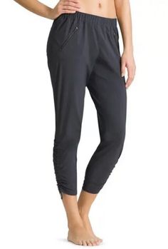 ATHLETA Aspire Jogger Color: Black (I have an identical pair in an eggplant color) Size: 4 Condition: Excellent. No obvious flaws. Retails new for $79. Approximate Measurements: 14.5” waist (across, laying flat) 28.5“ inseam (leg cinches up or down) 10.5“ rise **** From Athleta: The Featherweight Stretch pant that goes from studio to street thanks to a sporty chic tapered leg that scrunches up for more breathing room. Elastic waist cinches in a perfect fit without any drawstring CUSTOM FIT: Nev Small Waist Workout, Confident Women, Waist Workout, Confident Woman, Sporty Chic, Athletic Apparel, Running Clothes, Yoga Tops, Performance Outfit