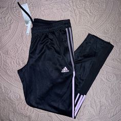 - Size Large - Brand New With Tags Adidas Sweatpants Boy, Adidas Black Pants For Spring, Fitted Pink Adidas Bottoms, Adidas Pink Sports Bottoms, Pink Adidas Sports Bottoms, Adidas Casual Pink Pants, Casual Adidas Pink Pants, Pink Stretch Adidas Bottoms, Casual Pink Adidas Pants