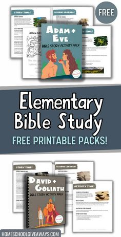 an elementary bible study pack with free printables