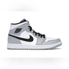 Brand New Never Worn Grey, Black, And White Jordan 1 Mids Men Size 7 Sick Shoes, Nike Jordan 1 Mid, Grey Jordans, Jordan Shoes Girls, White Jordans, Nike Air Jordan 1 Mid, Fashion Male, Air Forces, Fresh Shoes