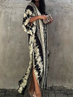 9 Long Beige Dress For Vacation, Patterned Tunic Maxi Dress For Vacation, Patterned Beach Dresses For Beach Season, Patterned Maxi Dress For The Beach, Patterned Long Maxi Dress For The Beach, Patterned Maxi Dress For Beach Season, Black Boho Print Maxi Dress For Vacation, Printed Maxi Kimono For The Beach, Maxi Length Printed Kimono For The Beach