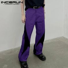 SPECIFICATIONS Brand Name: INCERUN Applicable Season: Four Seasons Origin: Mainland China CN: Guangdong Material: POLYESTER Applicable Scene: CASUAL Hign-concerned Chemical: None Pant Style: STRAIGHT Style: Casual Model Number: Deconstruction Splicing Pants Thickness: midweight Waist Type: MID Decoration: none Gender: MEN Item Type: full length Place Of Origin: China (mainland) Closure Type: Elastic Waist Fabric Type: Broadcloth Length: full length Front Style: Pleated Fit Type: regular Color: Green,Purple,Blue Size: S,M,L,XL,2XL,3XL,4XL,5XL,Plus Size Size:S,M,L,XL,2XL,3XL,4XL,5XLFabric Material:100%PolyesterColor:Green,Purple,BlueSuitable Type:FitStyle:BasicsOccasion:LeisurePattern: DeconstructionThickness:ModerationProduct Description:Men's deconstruction long pants.Label: YesPackage Inc Colorblock Pants, Polyester Pants, Pant Style, Straight Leg Trousers, Casual Streetwear, Mens Trousers, Long Pants, Haiti, Brunei