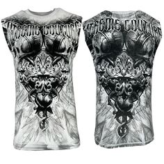 Xtreme Couture By Affliction Men's Muscle T-Shirt Tank Top Genocyber White S-5xl Brand: Affliction Color: White Style: Genocyber / X1730 Material: 100% Cotton Detail: Crew Neck Shirt, Printed In Front & Back, Design In Usa, Country Of Manufacture: Usa White Biker Tops For Streetwear, White Biker Style Tops For Streetwear, White Sublimation Print Tops For Biker Events, White Tops With Sublimation Print For Biker Events, White Distressed Fitted Tops, White Fitted Distressed Tops, Fitted White Distressed Tops, Fitted Distressed White T-shirt, Fitted White Distressed T-shirt