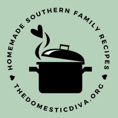 the southern family recipe logo is shown in black on a light green background with an oval design