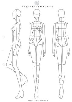 an image of a woman's body in three different positions