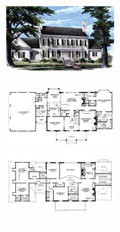 two story house plans with an open floor plan and large front porch, in the same section