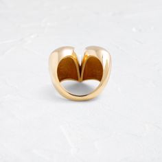 14k yellow gold Gold Open Dome Ring In Recycled Gold, 14k Yellow Gold Dome Ring, Matte Gold 14k Gold Rings For Gift, Matte Gold 14k Rings For Gifts, Tarnish-resistant 14k Gold Dome Ring, Gold Dome Ring With Polished Finish Open Band, Gold Ring With Polished Finish, Elegant Gold Signet Ring With Shiny Finish, Minimalist 14k Gold-tone Ring