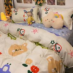 47018965074219|47018965106987|47018965172523|47018965238059 Duvet Blanket, Kawaii Rabbit, Floral Bedding Sets, Soft Bed, Floral Bedding, Custom Made Clothing, Bed Linens, Blanket Sizes, Flat Sheets