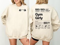 Gym Girly: Leg Day Crafted with premium cotton, polyester, and spandex, for enhanced stretch and recovery, comfort, and durability. For best results, wash on cold and hang to dry. This Gildan 18000 Crewneck Sweatshirt comes in standard unisex sizing. For a more oversized fit, consider sizing up. For those aiming for an oversized "T-shirt Dress" vibe, we recommend going up 2 sizes. Please consult the size chart to ensure the perfect fit for you. If you don't see the color that you want, message us to see if we can make it happen Rest assured, a tracking number will be provided once your order is shipped. Should you encounter any issues or have questions, please don't hesitate to reach out. Your satisfaction is our top priority! Please note: Due to the direct-to-garment printing process, col Cotton Workout Sweatshirt With Letter Print, Cotton Sweatshirt With Letter Print For Workout, Workout Sweatshirt With Letter Print For Sports Season, Letter Print Sweatshirt For Sports Season Workout, Cotton Gym Sweatshirt With Letter Print, Letter Print Cotton Sweatshirt For Gym, Graphic Print Cotton Sweatshirt For Gym, Cotton Graphic Print Sweatshirt For Gym, Cotton Letter Print Sweatshirt For Gym