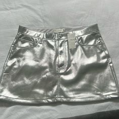 Never Worn Silver Metallic Abercrombie Skirt Size 32/14 Bull Costume, Button Down Mini Skirt, Silver Skirt, Mini Wrap Skirt, Preppy Plaid, Micro Mini Skirt, Wrap Mini Skirt, Tweed Mini Skirt, Suede Mini Skirt