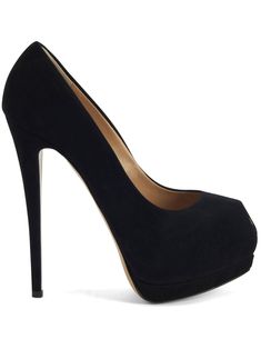 black suede peep toe slip-on style 130mm stiletto heel branded leather insole platform sole leather outsole Evening Suede Platform Heels, Elegant Suede Platform Heels, Luxury Party Heels With Suede Lining, Black Suede Pumps, Shoe Closet, Summer Beach Wear, Boots And Sneakers, Flat Boots, Suede Pumps