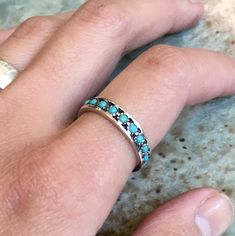 La la land This is a lovely multistone sterling silver eternity band with turquoise stones. if you wish to set different stones just let us know.(R2560) Construction & Dimensions: sterling silver, turquoise Approximate width: 4mm please indicate your requested size in the order. About our jewelry All of artisanfield jewelry collection is handmade. We make the artisanfield designs from a goldfilled wire. *If, for any reason, you are not completely satisfied, please message us so we can try to Turquoise Sterling Silver Jewelry For Promise, Turquoise Multi-stone Promise Ring Jewelry, Promise Ring In Turquoise Sterling Silver, Turquoise Round Band Ring For Anniversary, Turquoise Toe Ring Jewelry For Anniversary, Stackable Sterling Silver Turquoise Ring For Wedding, Silver Stackable Turquoise Ring For Anniversary, Sterling Silver Stackable Turquoise Ring For Wedding, Turquoise Round Band Promise Ring