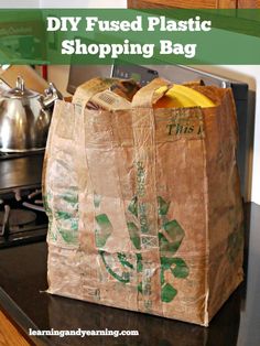 a brown paper bag sitting on top of a counter