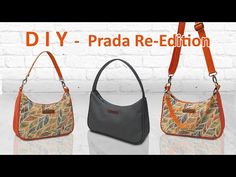 two purses are shown with the words diy - prada re - editon