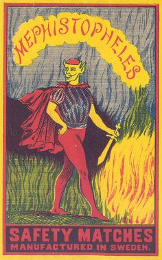 an old poster with a man in costume holding a stick and wearing a red cape