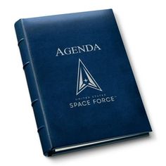 an agenda book with space force written on it