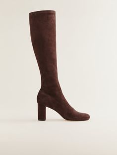 Wear the boots. Shop the Belinda Knee High Boot from Reformation, a knee high boot with a round toe and block heel. Sustainable Shoes, Trench Coat Outfit, Coat Outfits, New Tops, New Bag, Fashion Set, New Shoes, High Boots, Knee High Boots