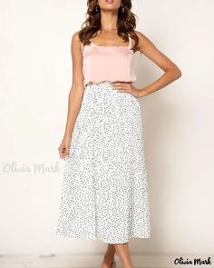 OliviaMark - Exclusive Wholesale Offers on Artfully Designed Printed/Pleated Long Skirt with Exquisite Dyeing Pattern Polka Dot Pleated Skirt For Spring, Spring Chic Polka Dot Skirt, Chic Polka Dot Skirt For Spring, Polka Dot Tiered Skirt For Spring, Summer Casual Polka Dot Skirt, Polka Dot Lined Skirt Bottoms For Spring, Polka Dot Lined Summer Skirt, Chic Polka Dot Summer Skirt, Summer Polka Dot Skirt For Day Out