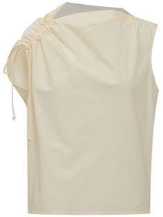 Ruched Top, One Shoulder Tops, Poplin Shirt, Tory Burch, Sleeveless Top, Types Of Sleeves, Ready To Wear, Fashion Inspo