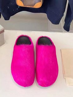 Rosa Fucsia Miedoso,De moda Collar   Liso  Embellished Winter Slippers With Round Toe, Winter Clogs With Textured Footbed And Round Toe, Pink Slippers With Textured Footbed And Round Toe, Winter Non-slip Round Toe Clogs, Pink Round Toe Winter Slippers, Pink Slippers With Rubber Sole And Round Toe, Pink Slippers With Round Toe And Rubber Sole, Winter Slippers With Flat Heel, Winter Flat Slippers With Rubber Sole