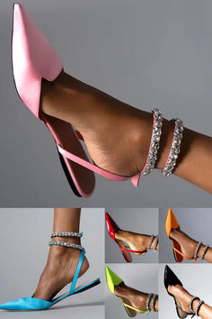 2024 Summer Glam Crystal Pointed Toe Flat Slide Sandals Fashionable Ankle Strap Shoe Rope Sandals, Ankle Strap Shoes, Pointed Toe Flats, Crystal Points, Casual Shoes Women, Sophisticated Style, Slide Sandals, Minimalist Fashion, Ankle Strap