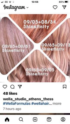 Swartzkopf Hair Color Formula, Wella Shinefinity Formulas, Shinefinity Formulas, Dusty Rose Hair Color, Wella Shinefinity, Dusty Rose Hair, Rose Hair Color