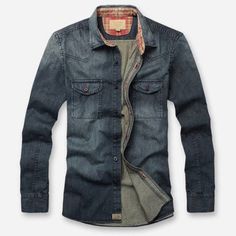 Men's Denim Casual Shirt - Zorket Dark Wash Tops With Pockets For Winter, Washed Blue Shirt With Pockets For Fall, Fall Washed Blue Shirt With Pockets, Dark Wash Shirt With Pockets For Fall, Blue Washed Shirt For Fall, Dark Wash Button-up Tops For Winter, Casual Dark Wash Slim Fit Shirt, Casual Slim Fit Dark Wash Shirt, Slim Fit Washed Blue Cotton Top