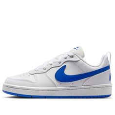 (GS) Nike Court Borough Low Recraft 'White Hyper Royal' DV5456-110 Classic White Sneakers For School, Nike Court Borough Low, Nike Court Borough, Limited Edition Sneakers, Sports Sneakers, Sport Sneakers, Limited Edition, Nike, Sports