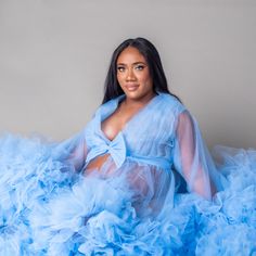 Tulle Wedding Dress Maternity Dress Sky Blue Woman Long Tulle Robes Photo Shoot Size :16 |Height: 5’2 | Weight : 180 Lbs Wedding Dress Maternity, Blue Maternity Dress, Blue Woman, Pregnant Wedding Dress, Dress Maternity, Tulle Wedding, Tulle Wedding Dress, Sleepwear Robe, Maternity Dress