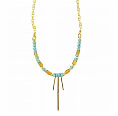 Citri Bar Necklace MINU Jewels Bar Necklace, Gold Accents, Citrine, Product Launch, Turquoise, Bar, Gold