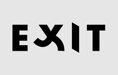 the letters exit are black and white