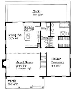 the first floor plan for a small house