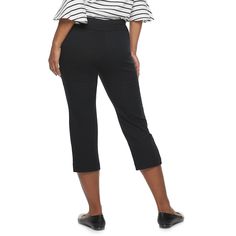 Women's Croft & Barrow® Effortless Stretch Capris | Kohls Black Relaxed Fit Capris, Stretch Cotton Cropped Leg Pants, Pull-on Capris For Workwear, Pull-on Style Capris For Work, Cotton Cropped Leg Capris For Work, Black Relaxed Fit Cropped Leg Capris, Black Relaxed Fit Capri Pants, Cotton Workwear Capris With Cropped Legs, Cotton Workwear Capris